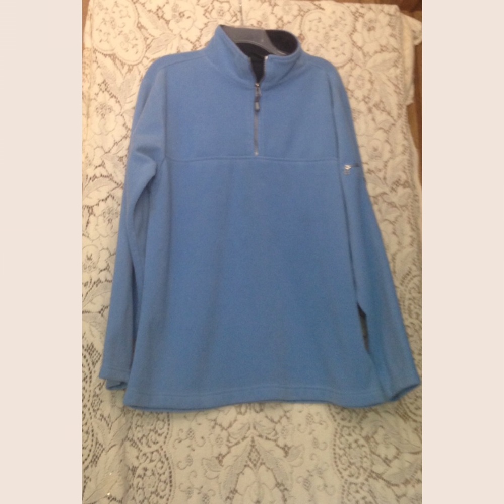Vintage Foot Locker Light Blue 3/4 Zip Fleece Pullover Sweatshirt Size Large